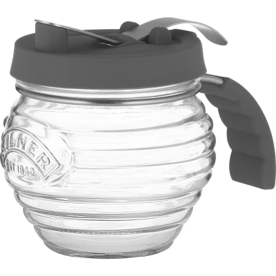Afbeelding van Kilner Siroopdispenser Schenkkan Voor honing/siroop Glas Silicone deksel 400ml
