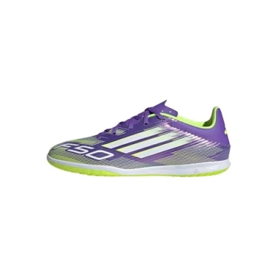 Afbeelding van adidas Performance F50 CLUB IN Zaalvoetbalschoenen, Heren, Maat: 48 2/3, Purple rush/footwearwhite/lucid lemon Kunststof
