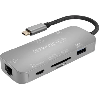 Afbeelding van Terratec CONNECT C8 USB C (USB 3.2 Gen 2) multiport hub Grijs