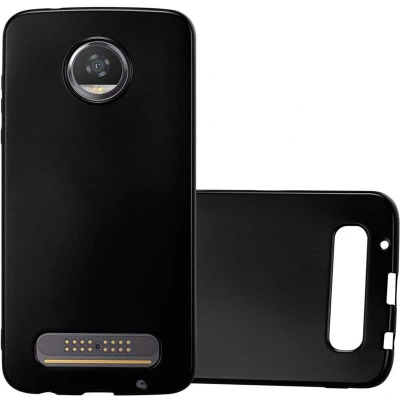 Afbeelding van Cadorabo Hoesje geschikt voor Motorola MOTO Z2 PLAY / FORCE in METALLIC ZWART Beschermhoes gemaakt van flexibel TPU silicone Case Cover