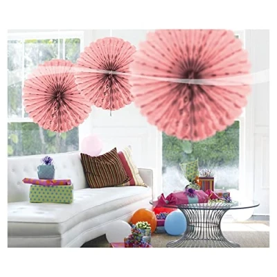 Afbeelding van Honeycomb waaier licht roze 45cm per stuk