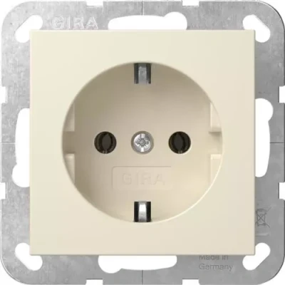 Afbeelding van Gira Systeem 55 wandcontactdoos randaarde 16A 250V creme wit