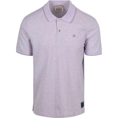 Afbeelding van Scotch &amp; Soda melange Regular FIT Poloshirt, Heren, Maat: XL, Bright lavendel