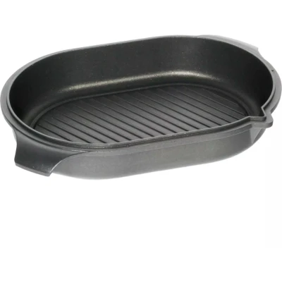 Afbeelding van AMT Gastroguss Deksel voor braadpan Grilloppervlak Geschikt alle warmtebronnen, inclusief inductie