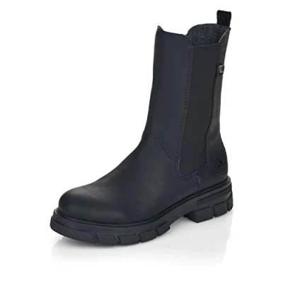 Afbeelding van Rieker dames laarzen Z9180, klassieke laarzen, Schwarz 02 Zwart