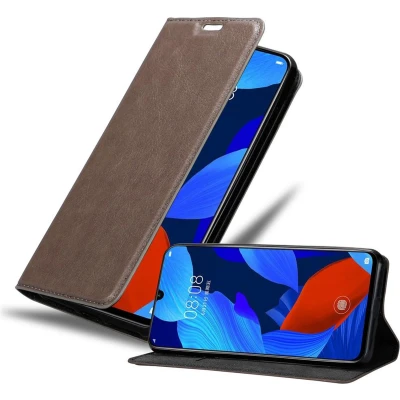 Afbeelding van Cadorabo Hoesje geschikt voor Huawei NOVA 5 / PRO in KOFFIE BRUIN Beschermhoes met magnetische sluiting, standfunctie en kaartvakje Book Case Cover Etui