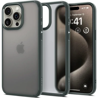 Afbeelding van Spigen Ultra Hybrid hoesje geschikt voor iPhone 15 Pro Groen