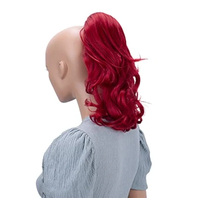 Afbeelding van PrettyShop haarverlenging, gevlochten, intens, golvend, volume, 30 cm, rood, H93