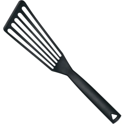 Afbeelding van Triangle Hittebestendige Nylon Spatel met Gleuven 32 cm Zwart