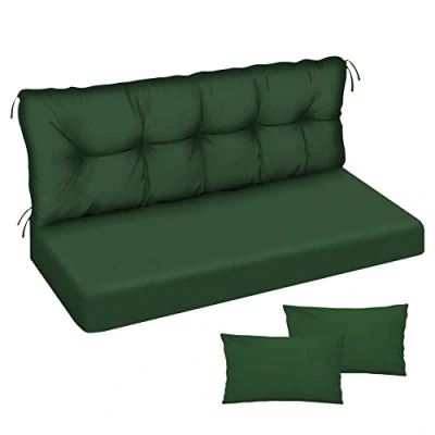 Afbeelding van 133 palletkussens voor schommelbank, 150 x 50 cm en 2 kussens tuinpaletten, groen
