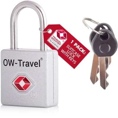 Afbeelding van OW Travel TSA sleutelhangslot voor koffer. sleutelslot slot bagage kluisje opslag tent camping hangslot VS. Vliegtuig reisaccessoires: met sleutel koffer TSA007, 61a)