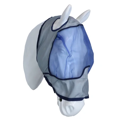 Afbeelding van Bucas Buzz Off Deluxe vliegenmasker met oren in maat XL (EU), blauw,