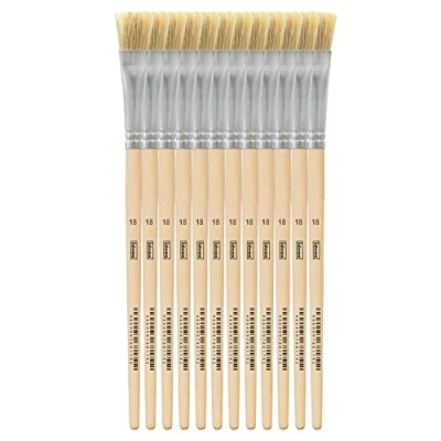 Afbeelding van Idena 90101 Borstelkwast met houten handvat, ongelakt, maat 18, 12 stuks