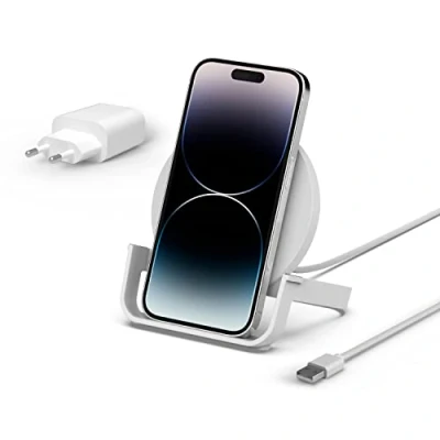 Image de Belkin BOOST CHARGE Support de chargement sans fil + adaptateur secteur 10 Watt QC 3.0 blanc