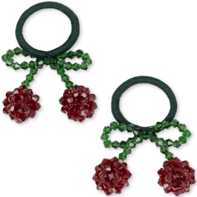 Afbeelding van Konges sløjd haarelastiekjes cherry bow 2st