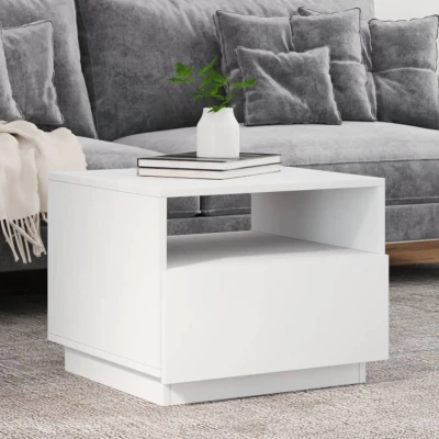 Afbeelding van Salontafel met LED verlichting 50x49x40 cm wit