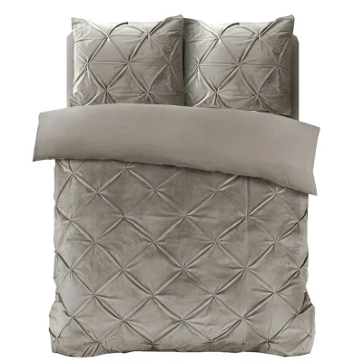 Afbeelding van Dekbedovertrek Velvet Pintuck Effen 140x200 Cm Zand Anti Allergie &amp; Huisstofmijt Sleeptime Dekbed Discounter.nl