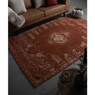 Afbeelding van Vintage Tapijt/Vloerkleed Nomad Roestbruin 160x240 Cm