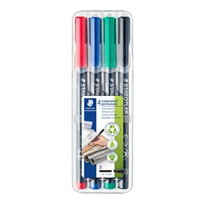 Afbeelding van STAEDTLER Lumocolor permanent universele pen B 314 Box 4 kleuren