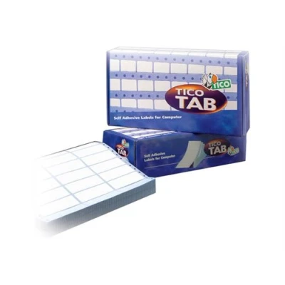 Image de Tico TAB Papier mat auto adhésif permanent blanc 77 x 23.2 mm 4000 étiquette(s) (500 feuille(s) 8) étiquettes en accordéon
