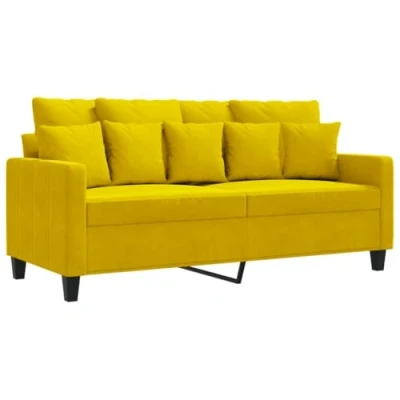Image de vidaXL Canapé à 2 places Jaune 140 cm Velours359309