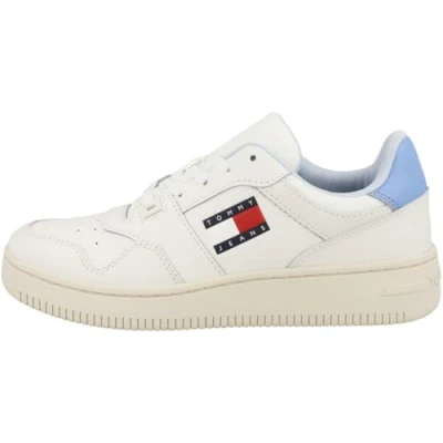 Afbeelding van Tommy Jeans NEW Retro Basket Sneakers laag, Dames, Maat: 40, Sugarplum blue Leer en textiel