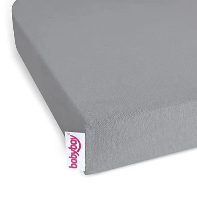 Afbeelding van Babybay Deluxe Jersey hoeslaken geschikt voor het originele grijs, 81 x 43 cm (1 stuk)