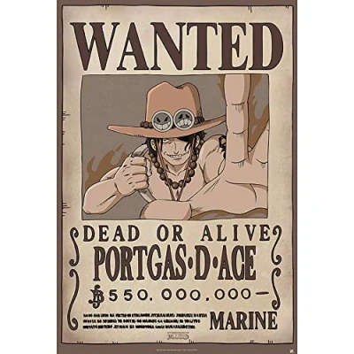 Afbeelding van ONE PIECE Poster 91X61 Wanted Ace