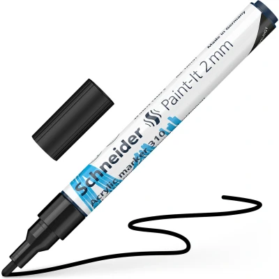 Afbeelding van Schneider acrylmarker Paint it 310 2mm zwart S 120101