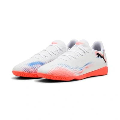 Image de PUMA Chaussures de football Future 8 Play It unisexes, blanche, noire, rouge éclatante, 41 EU