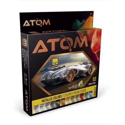 Afbeelding van AMMO MIG 20702 ATOM Metallic Colors Acryl set 12x20ml Verf