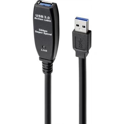Afbeelding van Renkforce USB kabel 3.2 Gen1 (USB 3.0 / 3.1 Gen1) A stekker, bus 10.00 m Zwart RF 4598346