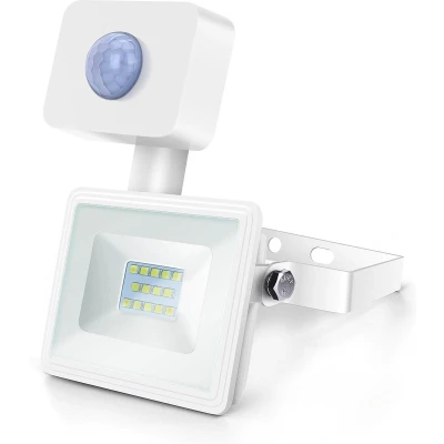 Afbeelding van LED buitenlamp wit 10W=100W schijnwerper IR sensor koelwit 4000K waterdicht IP65