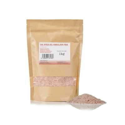 Afbeelding van FRISAFRAN Fijn roze himalayazout 1 kg Natuurlijk zout geen additieven grof regenererend gezonde
