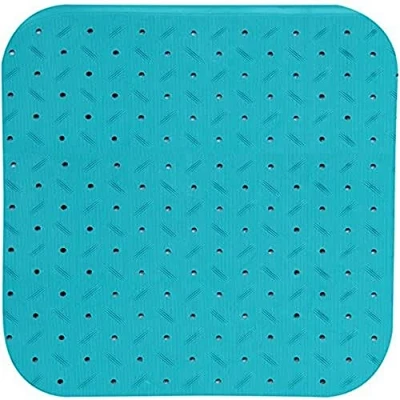 Afbeelding van MSV Douche/bad anti slip mat badkamer rubber turquoise 54 x cm met zuignappen