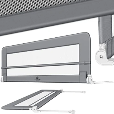 Afbeelding van KESSER® bedhekje Kinderbedhek Bedhek Babybedhek Valbeveiligingsbed voor Bed &amp; boxspring 150 cm, Donkergrijs