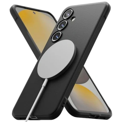 Afbeelding van Ringke beschermhoes compatibel met Samsung Galaxy S24 FE [Onyx magnetisch], magnetisch, antislip, schokbestendig, flexibel, ultradun, zacht, bumper, duurzaam, voor FE,