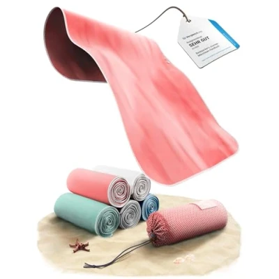 Afbeelding van Backpacker&#039;s Journey Microvezelhanddoeken, maat S, M, L, XL, set lichte reishanddoeken, sneldrogend, absorberend en antibacterieel