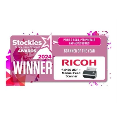 Image de Ricoh fi 8170 Scanner de documents CIS Double Recto verso 216 x 355.6 mm 600 dpi jusqu&#039;à 70 ppm (mono) / (couleur) Chargeur automatique (100 feuilles) 10000 pages par jour Gigabit LAN, USB