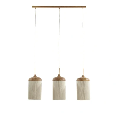 Afbeelding van Light &amp; Living Hanglamp Dania Naturel/Crème 90x22x32cm 3L Modern Hanglampen Eetkamer, Slaapkamer, Woonkamer