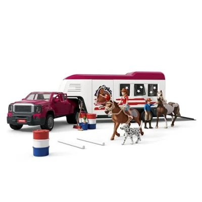 Afbeelding van Schleich Pick up met grote paardentrailer