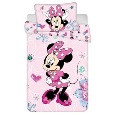 Afbeelding van Disney Minnie Mouse BABY Dekbedovertrek, Flower 135 x 100 + 40 60 cm Katoen