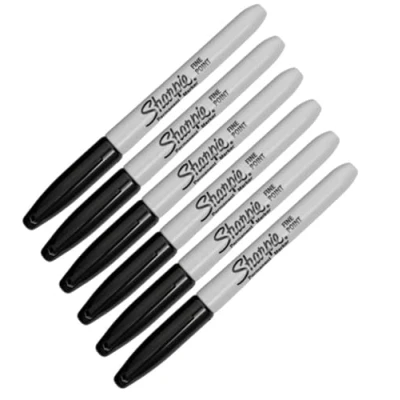 Afbeelding van Sharpie Permanent marker, fijne punt, zwart, 6 stuks