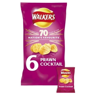 Afbeelding van Walkers Prawn Cocktail Crisps 6 x 25G by