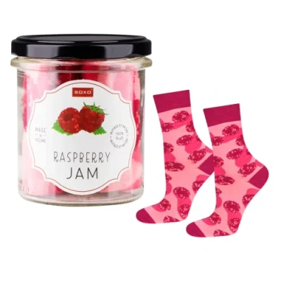 Afbeelding van soxo Sokkenpot Vrouwen Idee Cadeau Vrouw Grappig Geschenken Hoge Sok Katoen 35 40, Raspberry Jam