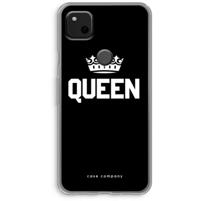 Afbeelding van Case Company® hoesje geschikt voor Google Pixel 4a Queen zwart Soft Cover Telefoonhoesje Bescherming aan alle Kanten en Schermrand