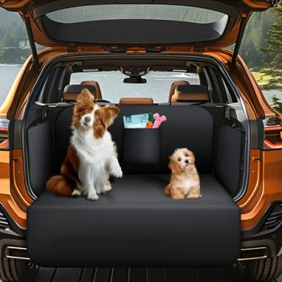 Afbeelding van AiQInu Universeel autozeil voor honden, waterdicht, scheurvast, antislip, geschikt een breed scala aan voertuigtypes, SUV&#039;s, 184 x 105 cm, zwart