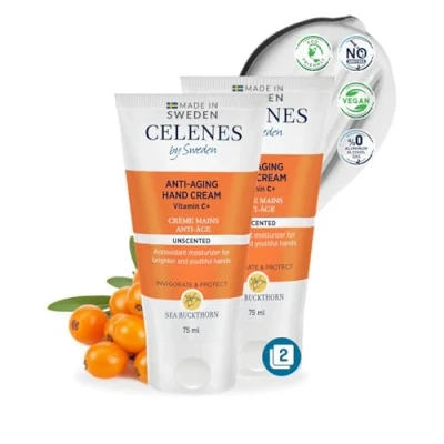 Afbeelding van CELENES by Sweden Sea Buckthorn Anti Aging Handcrème Alcoholvrij, Parfumvrij en vrij van parabenen 75ml Vitamine C+