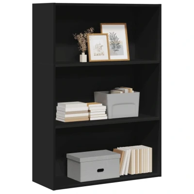 Afbeelding van Boekenkast 80x30x114 cm bewerkt hout zwart