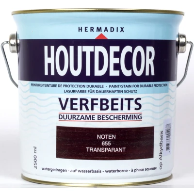 Afbeelding van Hermadix Houtdecor Transparant 655 Noten 2,5 liter Tuinbeits